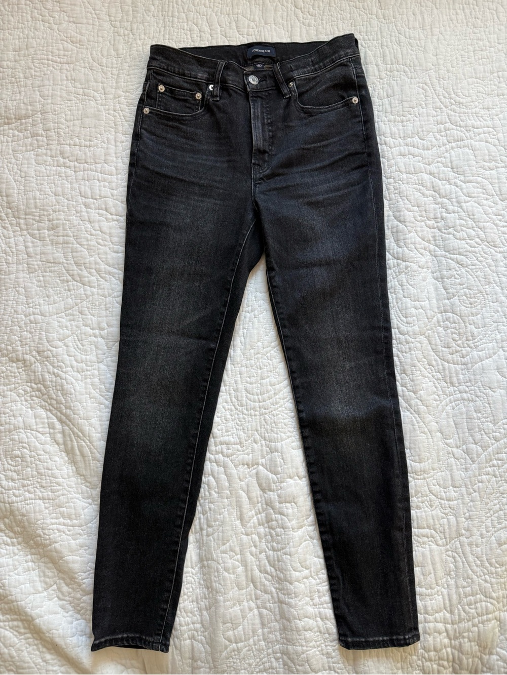 J. Crew 9” High-Rise Toothpick Skinny Jeans Black Size 28